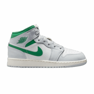 Jordan 1 Mid White Pure Platinum Pine Green (GS)