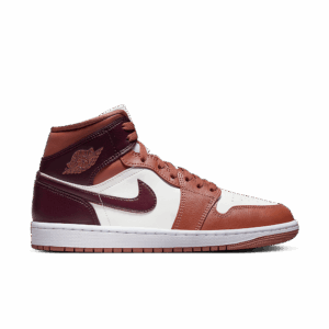 Jordan 1 Mid Dusty Peach Night Maroon (Women's)
