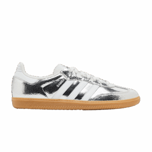 adidas Samba OG Silver Metallic Cracked Leather (Women's)